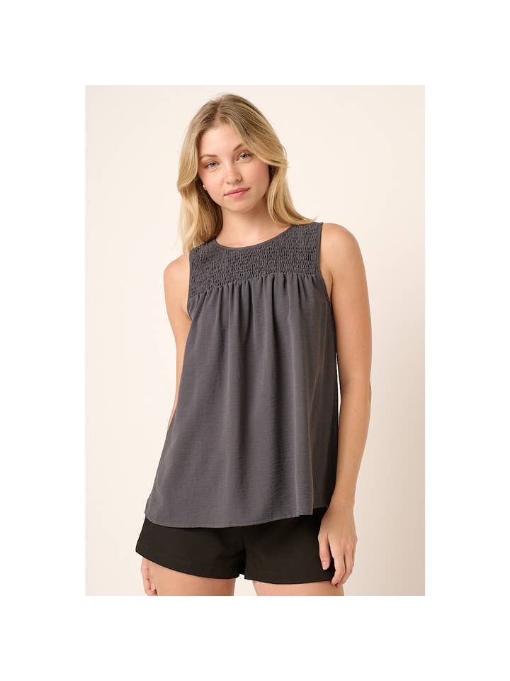 mittoshop - Wholesale Blouse - Women's - AIRFLOW SMOCKED YOKE SLEEVELESS BLOUSE1