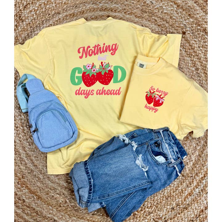 So Berry Happy Graphic Tee for wholesale by Knox + Nell