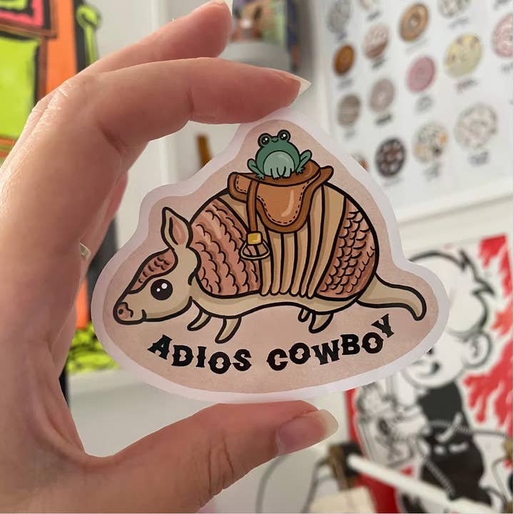 Yasmin Cousins – wholesale Sticker – Adios Cowboy Sticker | Frog Armadillo Sticker | Western