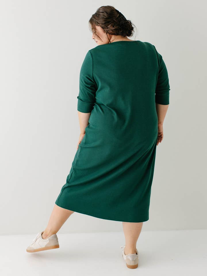 The Main Street Exchange - Wholesale Dress - Women's - 'Constance' 3/4 Sleeve Ribbed Midi Dress FINAL SALE19