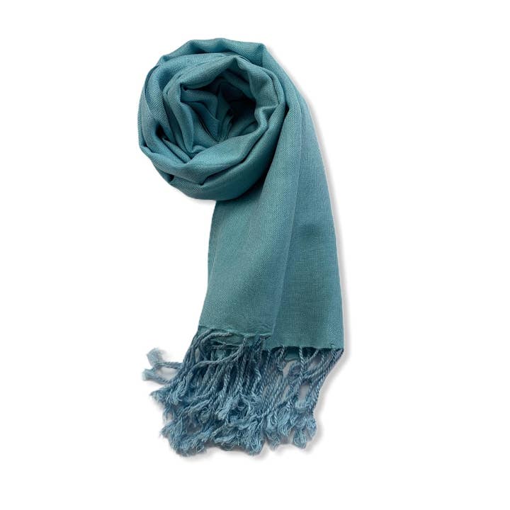 Bufanda pequeña tejida a mano, color azul claro para venta al por mayor de Dandarah (Ships from Canada)