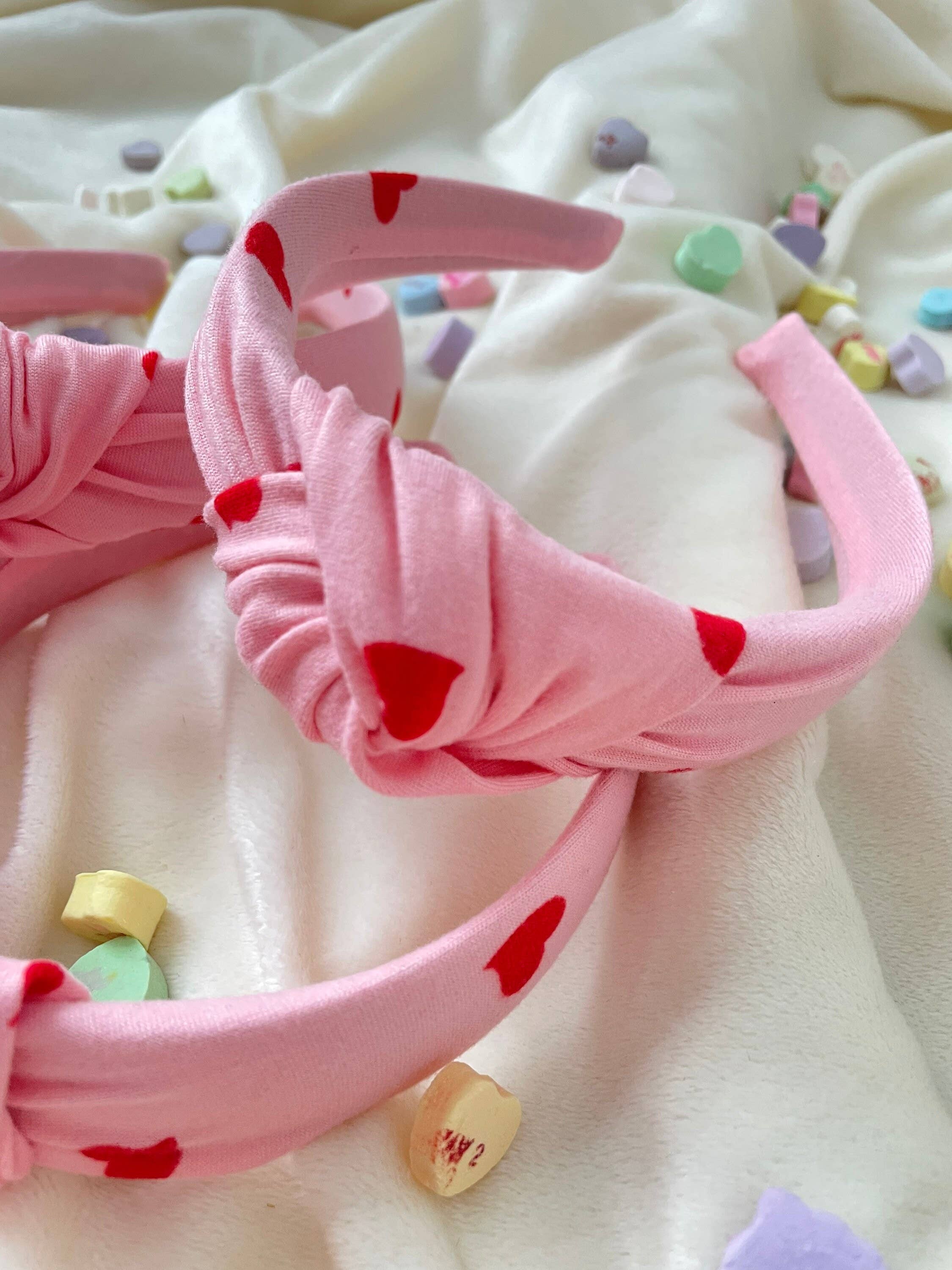 Brynnbands - Wholesale Fashion headband – women's - Valentine's Heart Top Knot Headband with Hair Tie3