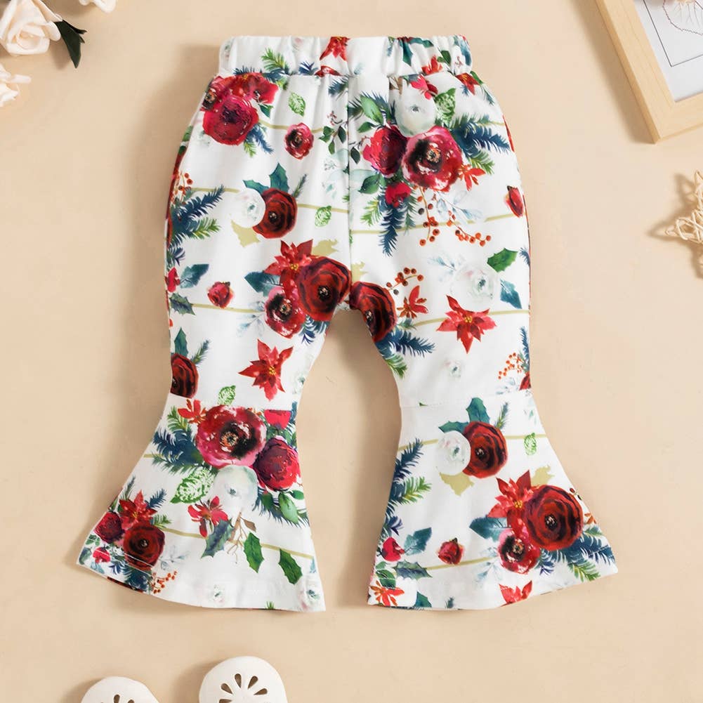 Fennco Styles – wholesale Topp- och byxset – Barn – Big Sister Flower Baby Flicktopp, Flare Byxor och pannband5