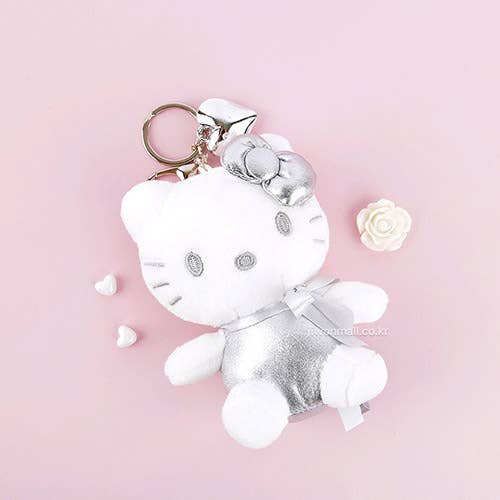 K-Wonderland – Porta-chaves - Mulher por atacado – Porta-chaves de pelúcia de luxo Sanario Character Prateado, Bolsa - 13cm3