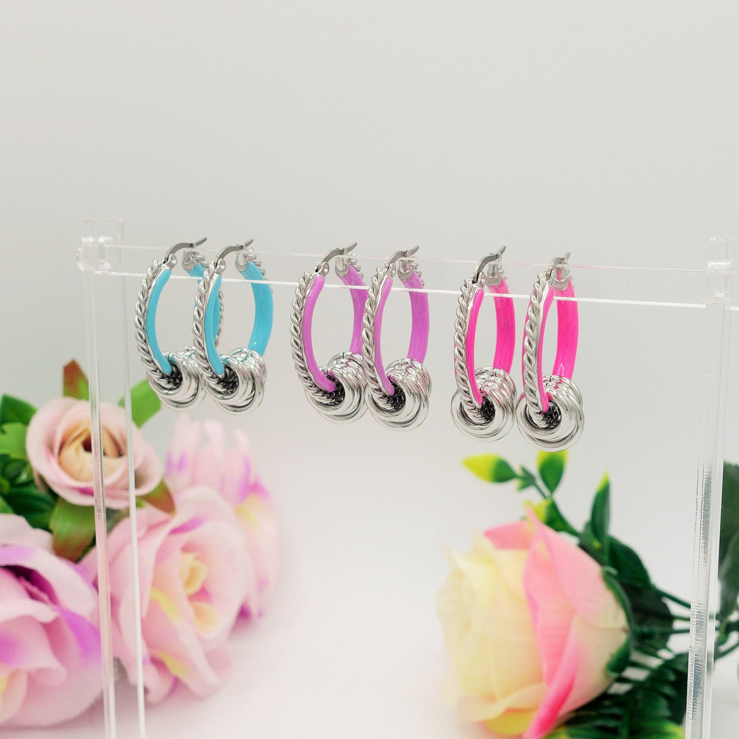 Daemon srls - Wholesale Hoop Earrings - JUDITH - ACCIAIO INOSSIDABILE orecchini a cerchio smaltati5