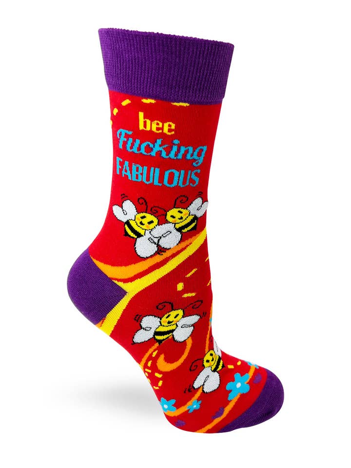 Fabdaz - Wholesale Socks - Women's - Bee F..king Fabulous Ladies' Crew Socks1