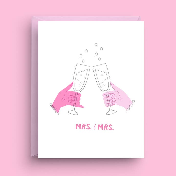 Sra. e Sra. - Cartão de casamento LGBTQ+ por atacado de Nicole Marie Paperie