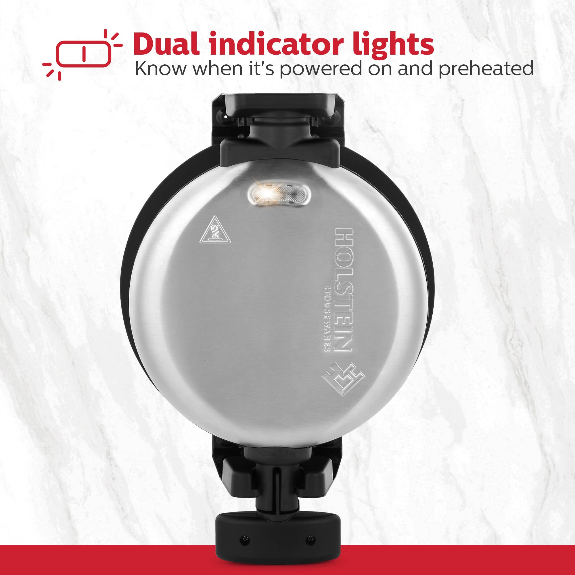 Black 7" Rotary Belgian Waffle Maker Stainless Steel - Individual for wholesale on Faire3