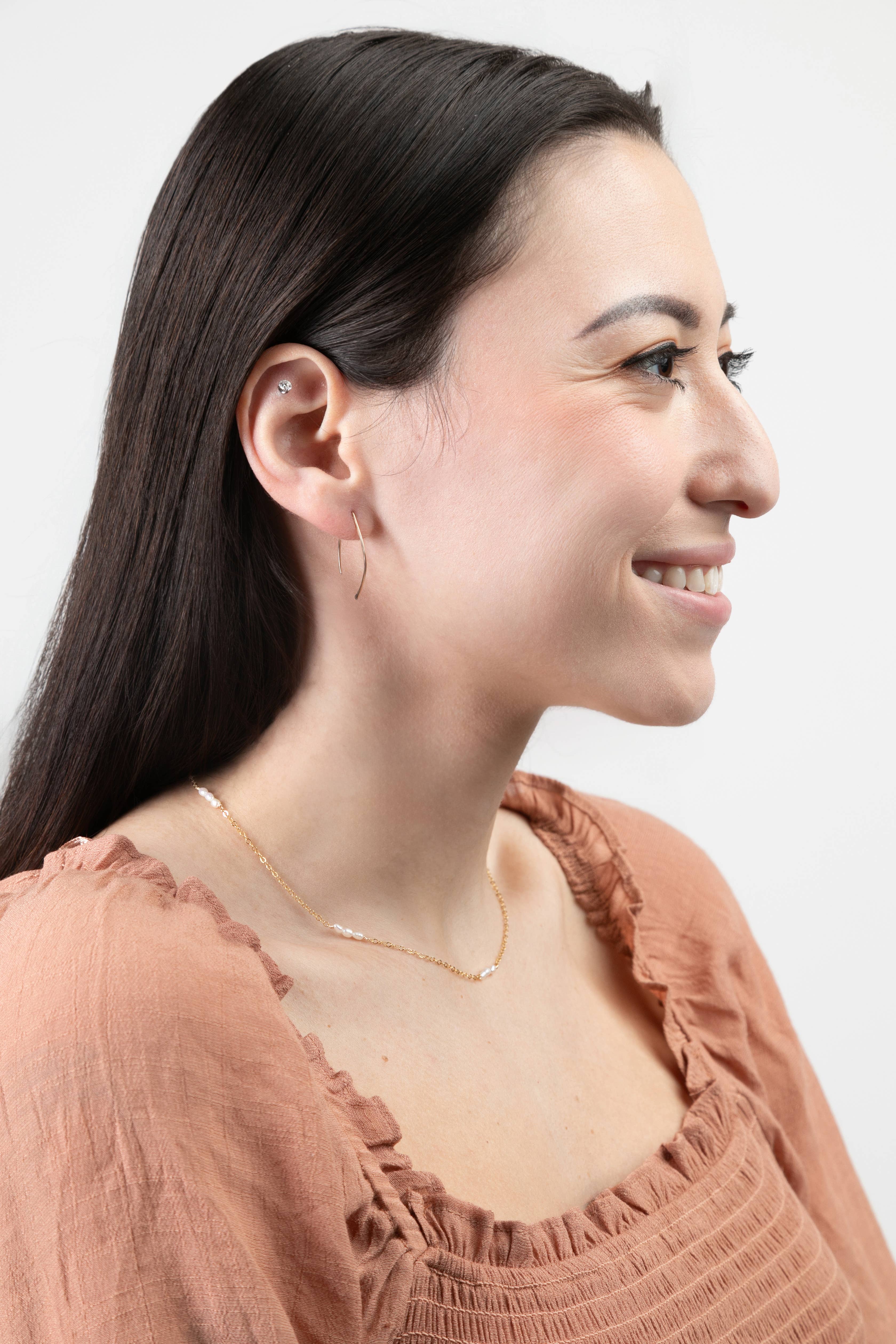 Forai - Wholesale Hoop Earrings - Qasioun Minimalist Mini-Threader Earrings in 14k Gold Fill1