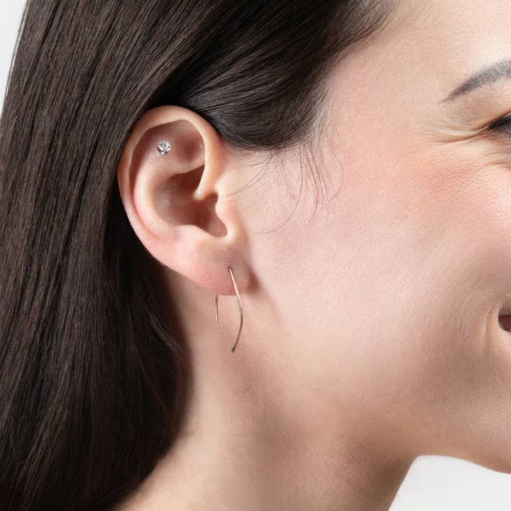 Forai - Wholesale Hoop Earrings - Qasioun Minimalist Mini-Threader Earrings in 14k Gold Fill1