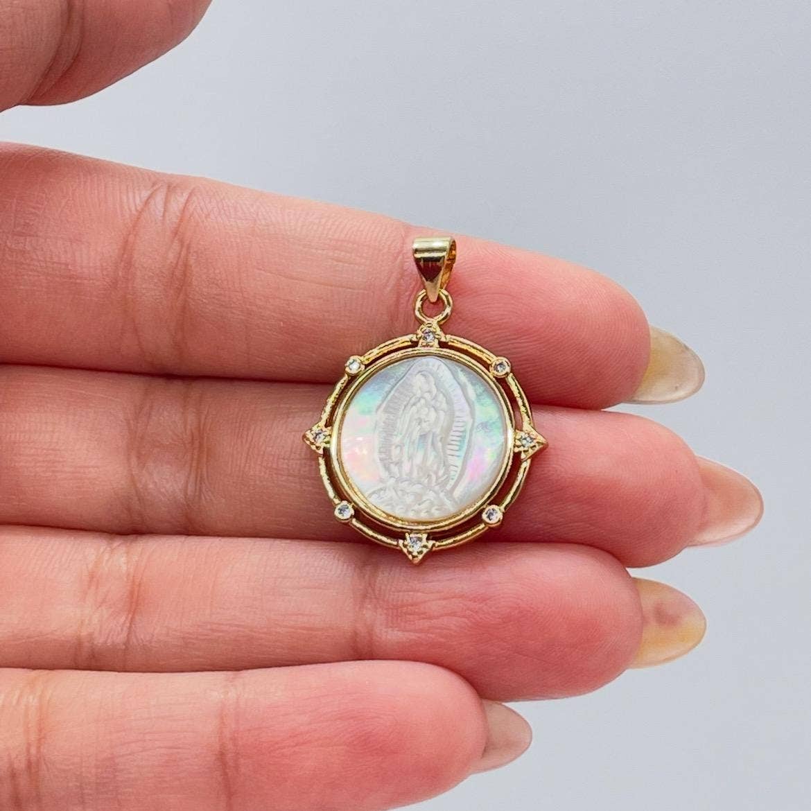 Milie - Wholesale Pendant/Charm Necklace - 18k GF Virgin Mary Guadalupe Medallion Necklace2