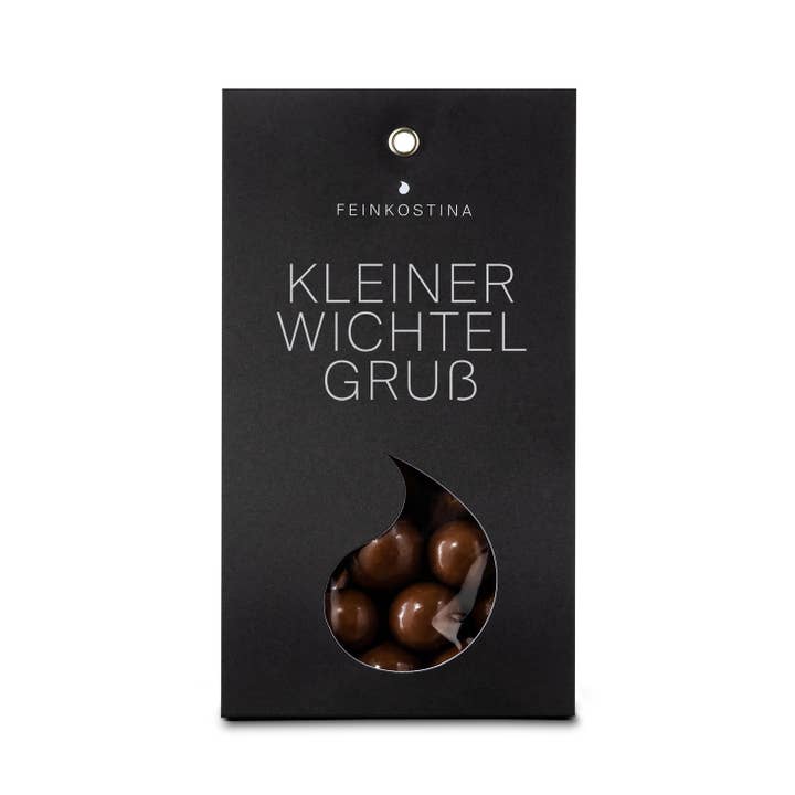 Feinkostina - Wholesale Chocolate Covered Sweets - Little gnome greeting - hazelnut dragees with milk chocolate2