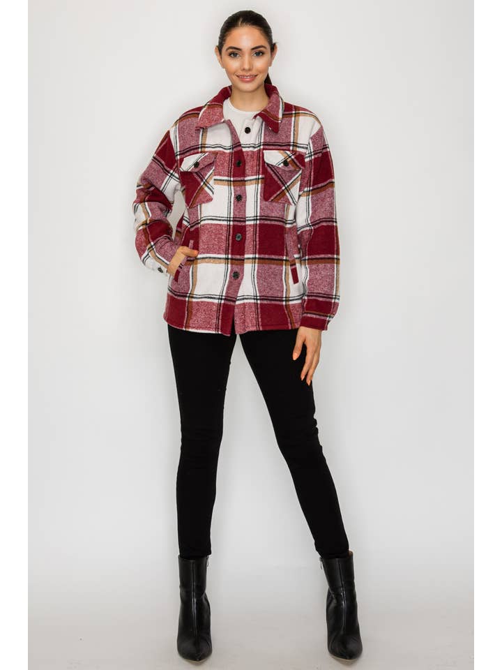 PATRONCITO USA INTERNATIONAL, INC - Wholesale Shirt Jacket/Shacket - Women's - Women Plaid Long Button Shirts Jackets (Shakets) LJ550-202532