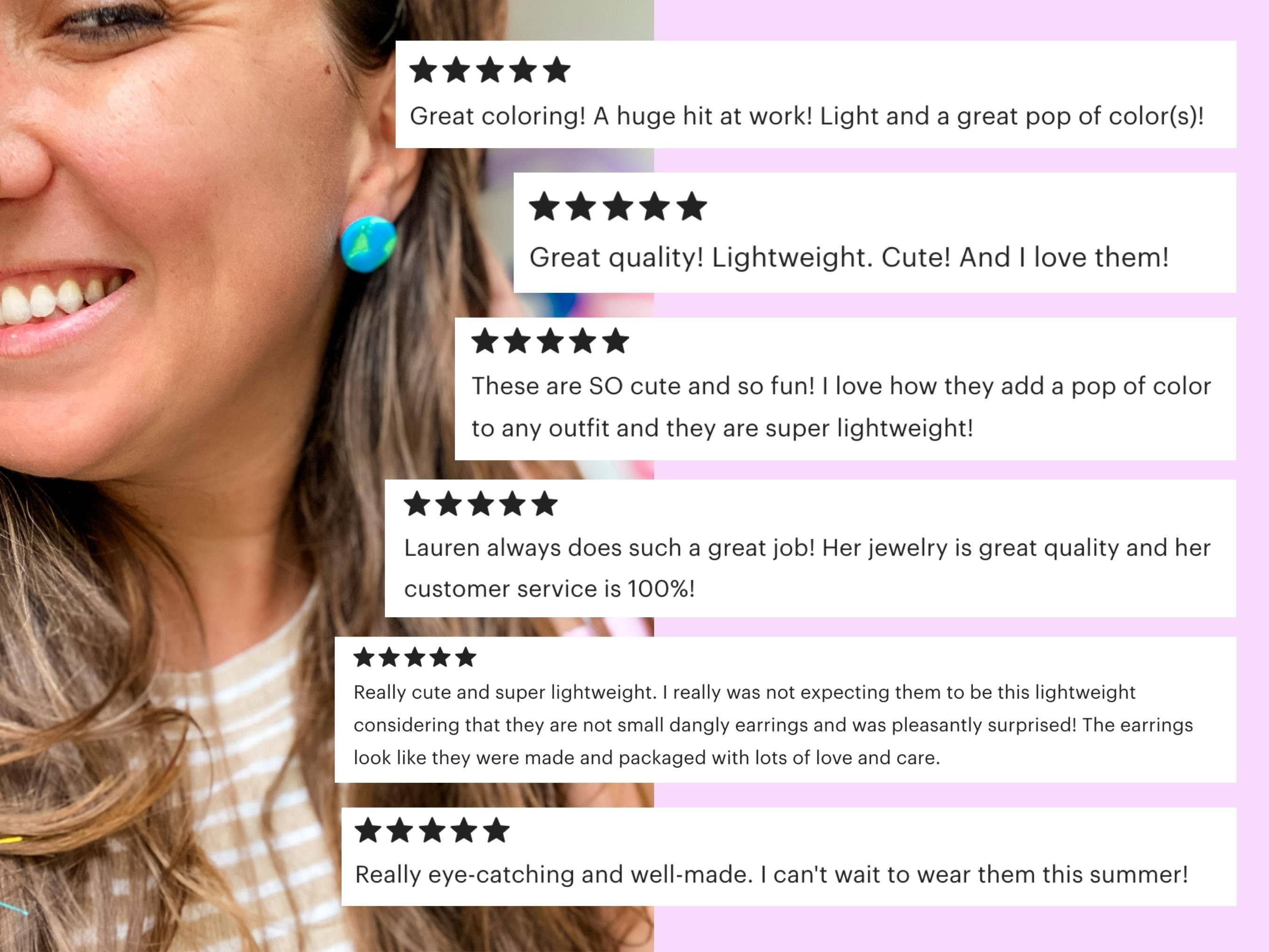 Lauren Likes Art - Wholesale Stud/Post Earrings - Polymer Clay Colorful Apple Teacher Stud Earrings2