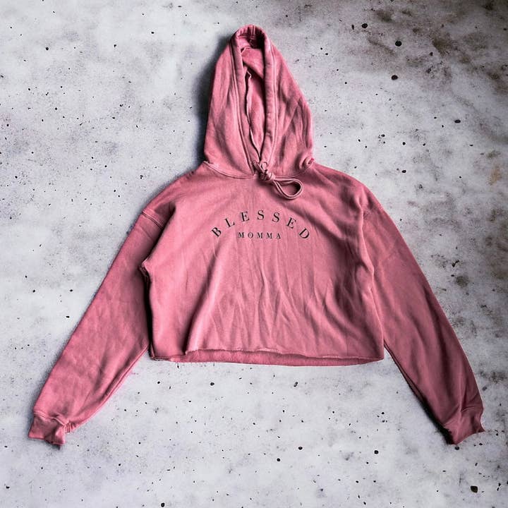 Blessed Momma Cropped Hoodie for wholesale by WinAri