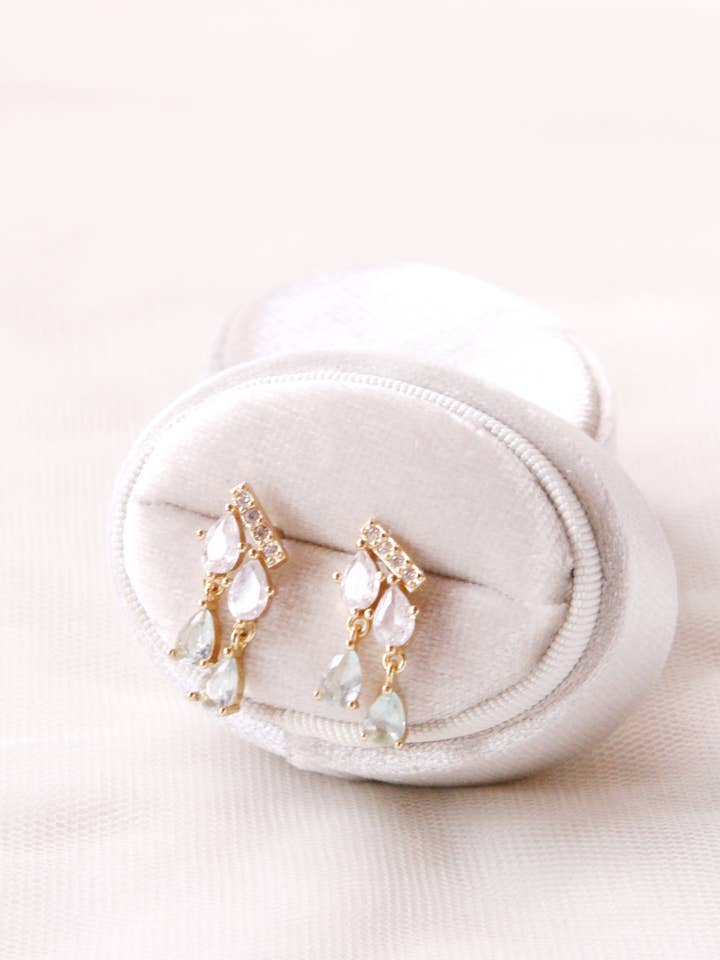 “Chic aqua” wedding earrings for wholesale by Lily in love