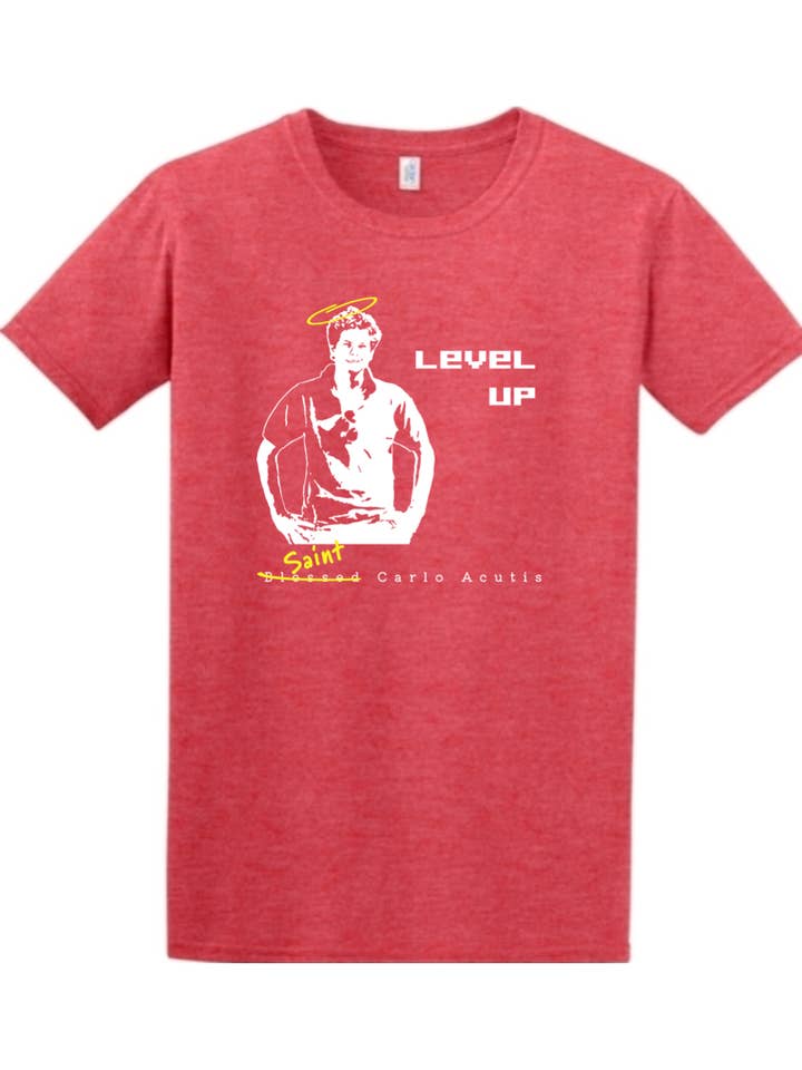 Sock Religious - Wholesale Screen Printed T-Shirt - Unisex - Level Up - St. Carlo Acutis Adult T-Shirt2