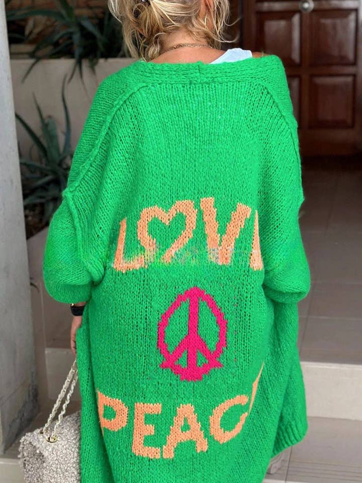 Mccolin - Wholesale Cardigan - Women's - Love & Peace Graphic Cardigan8