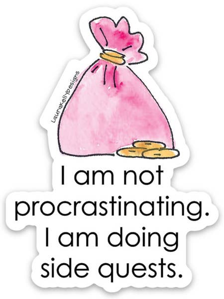 Vinyl Sticker - Side Quests for wholesale by Laura Kelly Stickers