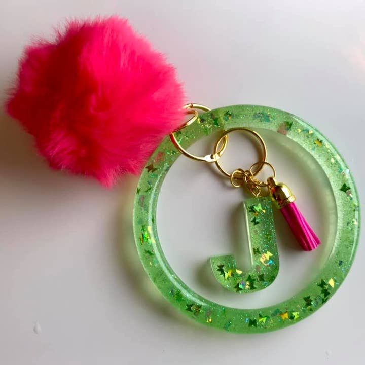 Glitter grön fjäril nyckelring armband Set för wholesale av Shop Drip Express