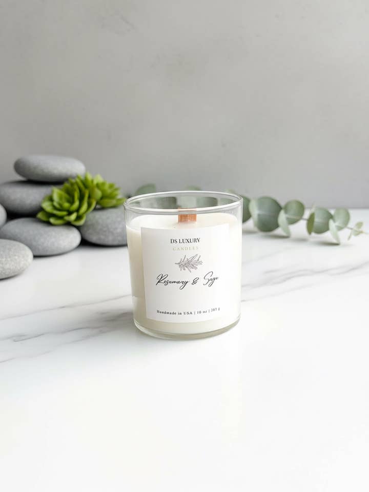 Rozemarijnkaars - 10 oz voor wholesale door DS Luxury Candles