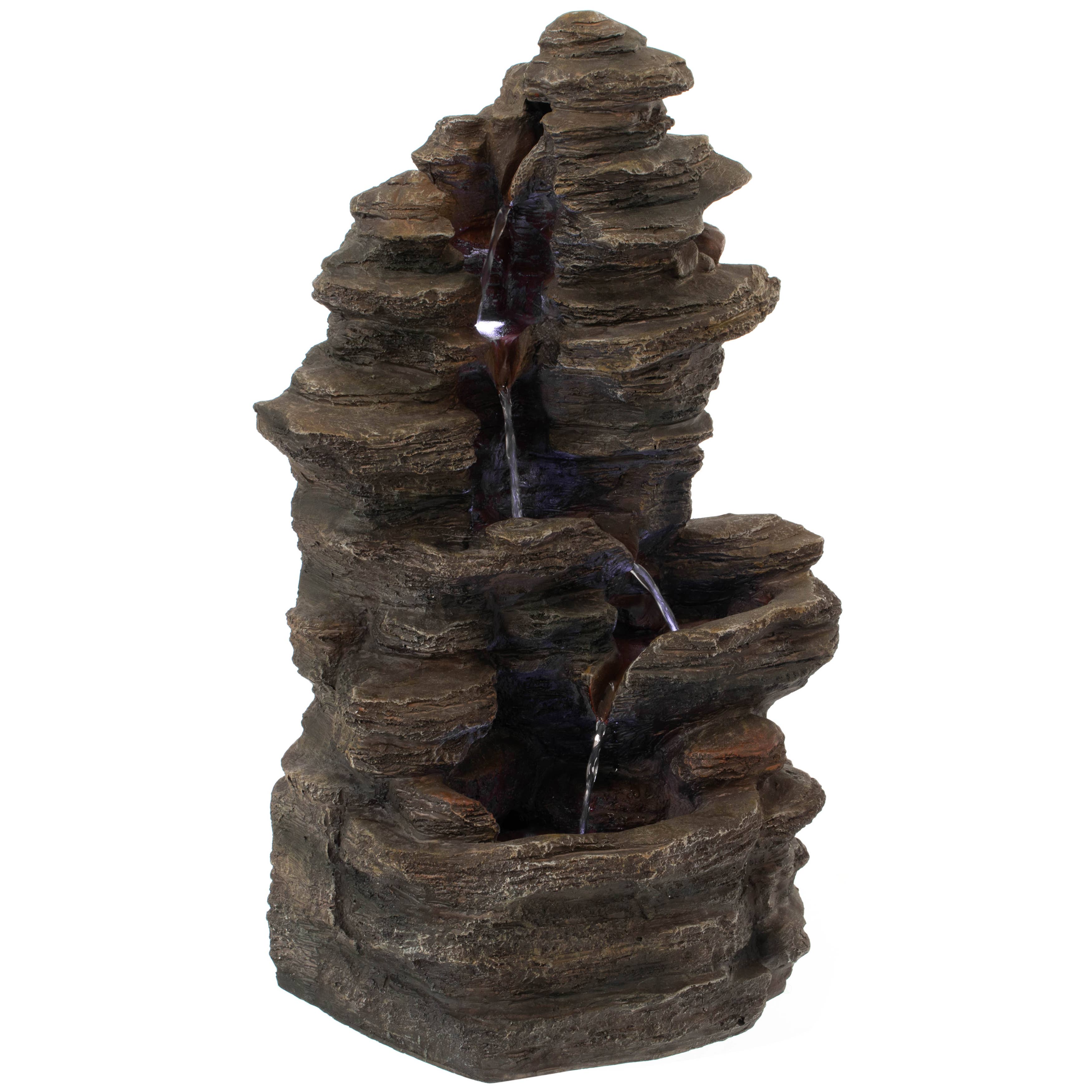 Quickway Imports - Wholesale Outdoor Ornament/Decor - Decorative Rock Look Water Fountain with LED Lights1