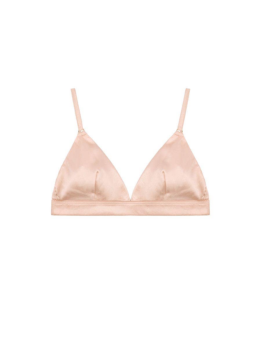 Fleur Du Jour Blush Silk Triangle Bra for wholesale on Faire