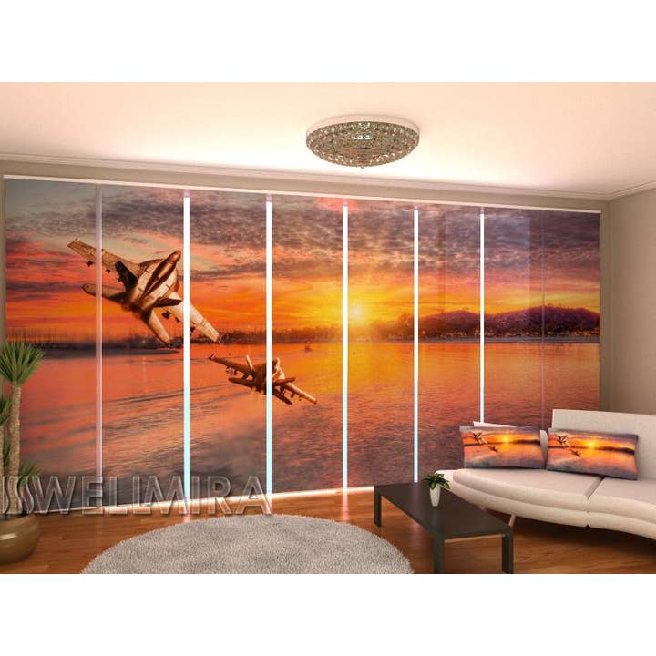 Set di 8 Tende a Pannello Due Aerei per la vendita all'ingrosso da parte di IlyDecor