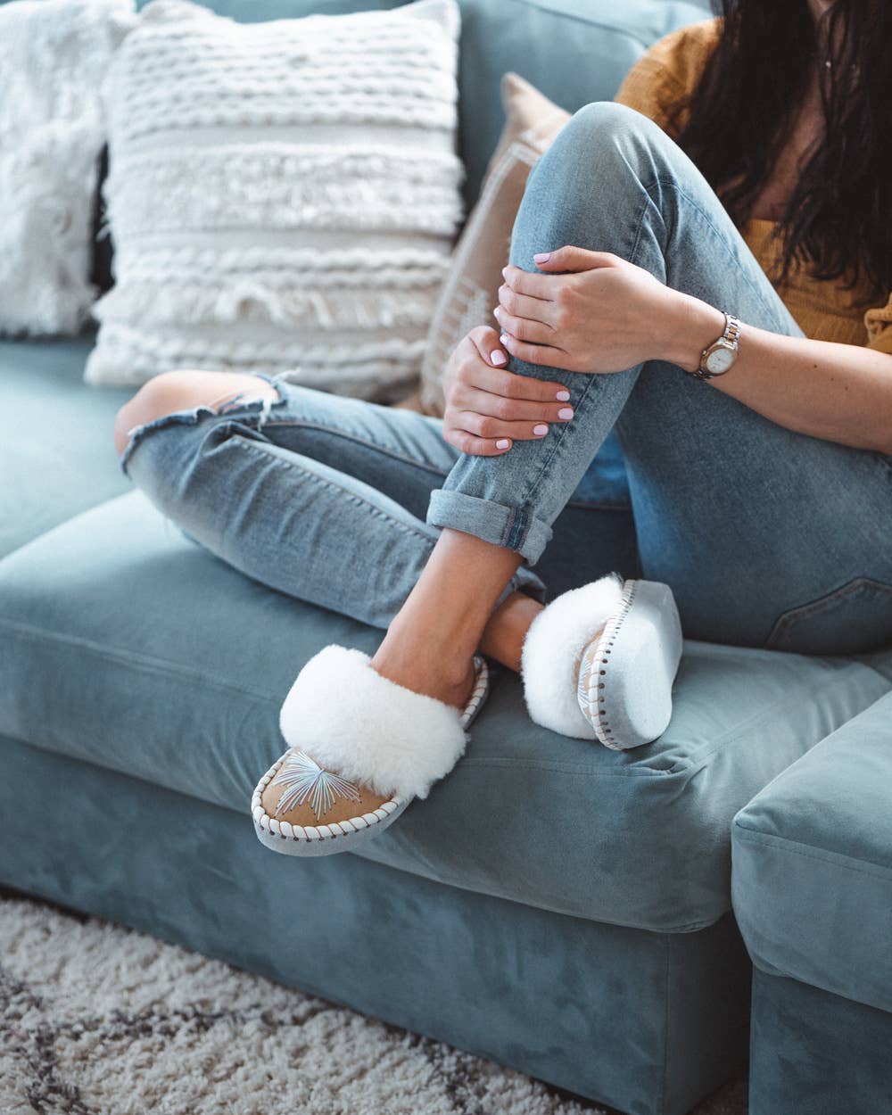 Sheepers – wholesale Tofflor - Dam – Elsa tofflor från Sheepers med fårskinnskant5