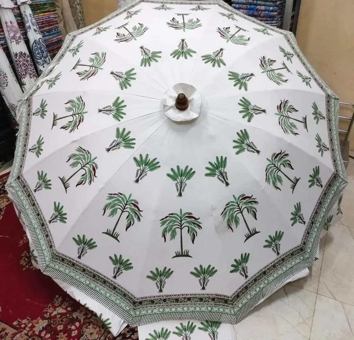 Bhawana Handicrafts - Wholesale Patio Umbrella - 5 Piece Lot, Garden Umbrella Indian Floral Patio Parasol7