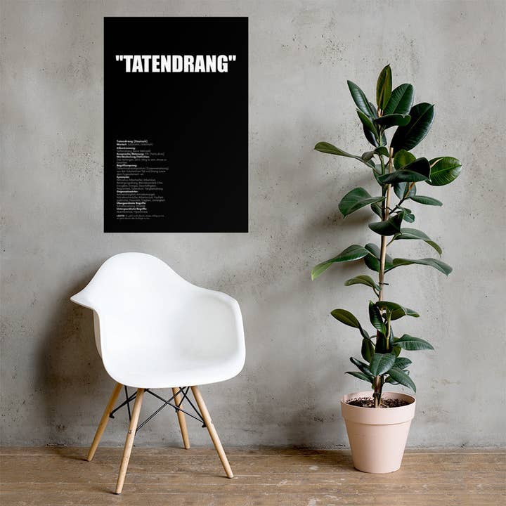 "Tatendrang" Poster - Black für den Großhandel von Positive Lifestyle Clothing