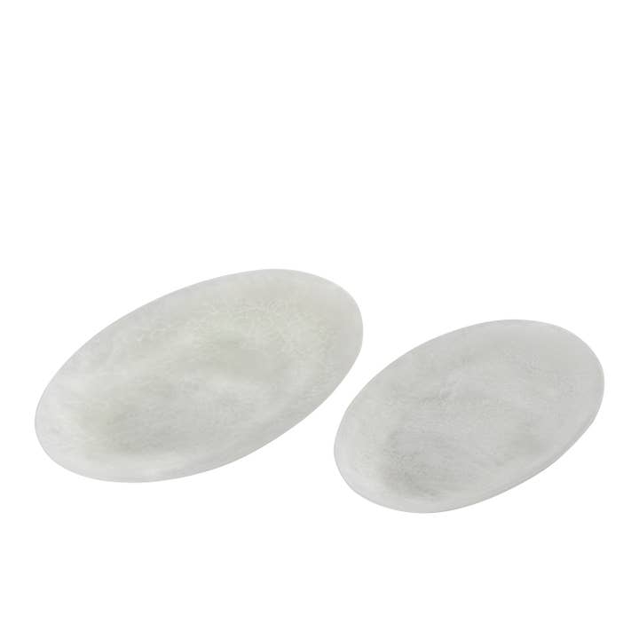 Oval Platter Resin White Set of 2 for wholesale by BIDKhome