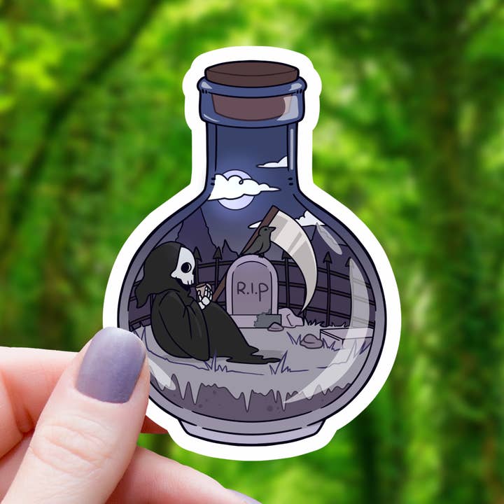 Grim Reaper Terrarium Burkklistermärke för wholesale av Mimic Gaming Co
