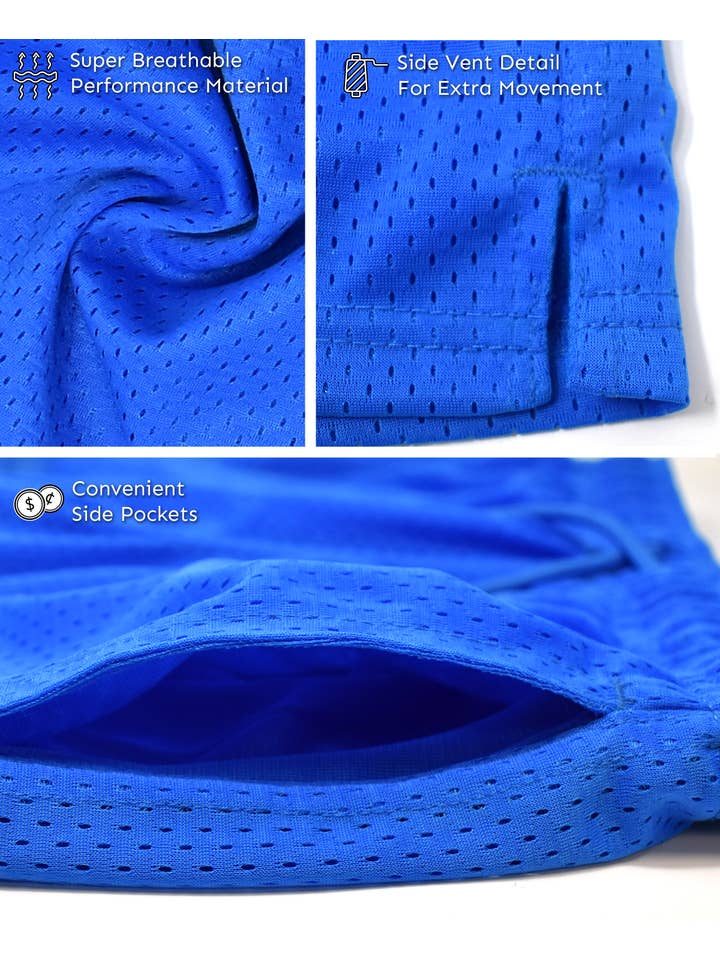 I-Wear Brands - Wholesale Athletic Shorts - Kids - 3, 4, 5, Pack Boy's Basketball Shorts With Pockets
