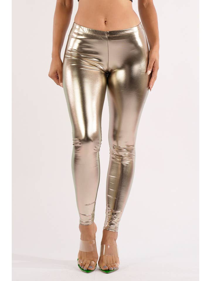K Too - Wholesale Fashion Leggings - Women's - Shiny metallic leggings1