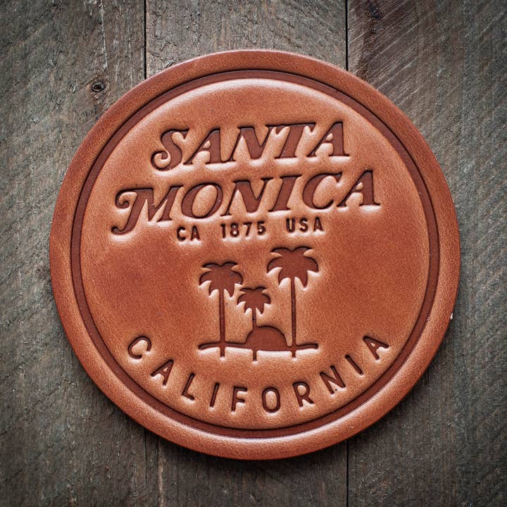 Santa Monica California Leather Coaster for wholesale by Sugarhouse Leather