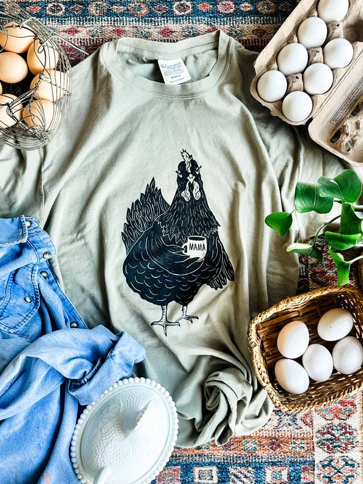 Chicken Mama- Khaki (Pre-order) for wholesale by The Brave Mama Co