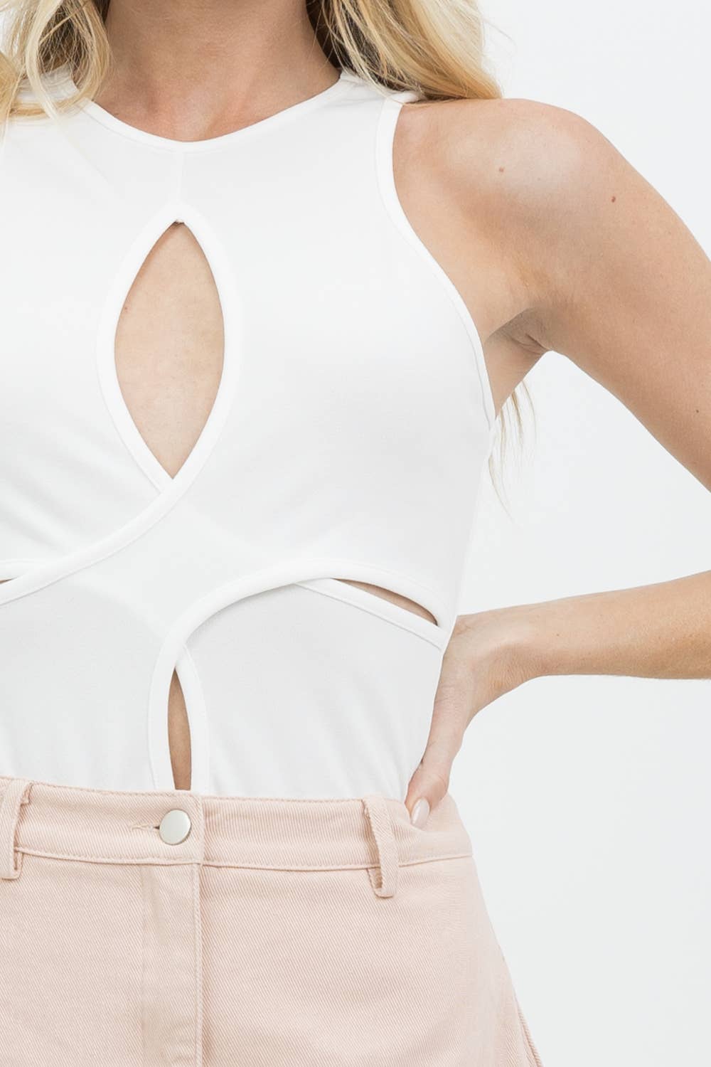 Fore Collection – wholesale Bodysuit – Women’s – TRENDY HALTER NECK CUTOUT THONG BODYSUIT-PD53734