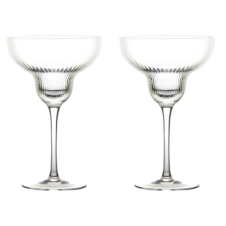 Anton Studio Designs - Wholesale Cocktail/Liquor Glass - Set of 2 Empire Clear Margarita Glasses - Cocktail Glass Set