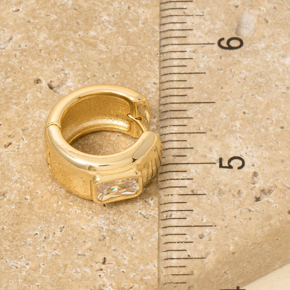 Anarchy Street – Engroshandel Hoops – Guldbelagte Cz Baguette Brede Hængsel Hoop Øreringe2