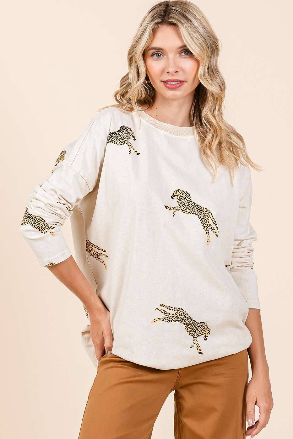 mittoshop - Wholesale Knit Top - Women's - MINERAL WASH CHEETAH PRINT LONG SLEEVE TOP16