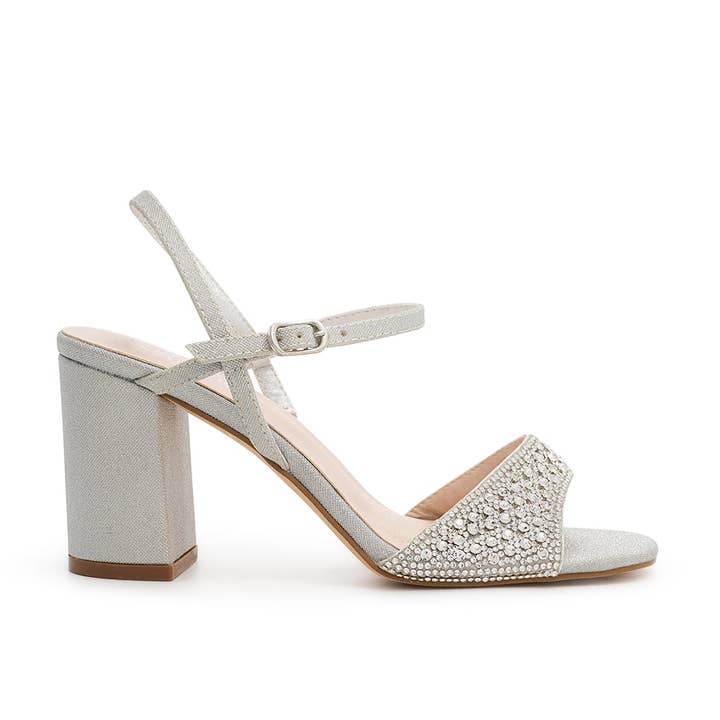 Sparkly Formal Mid Heel Sandal for wholesale by De Blossom Collection