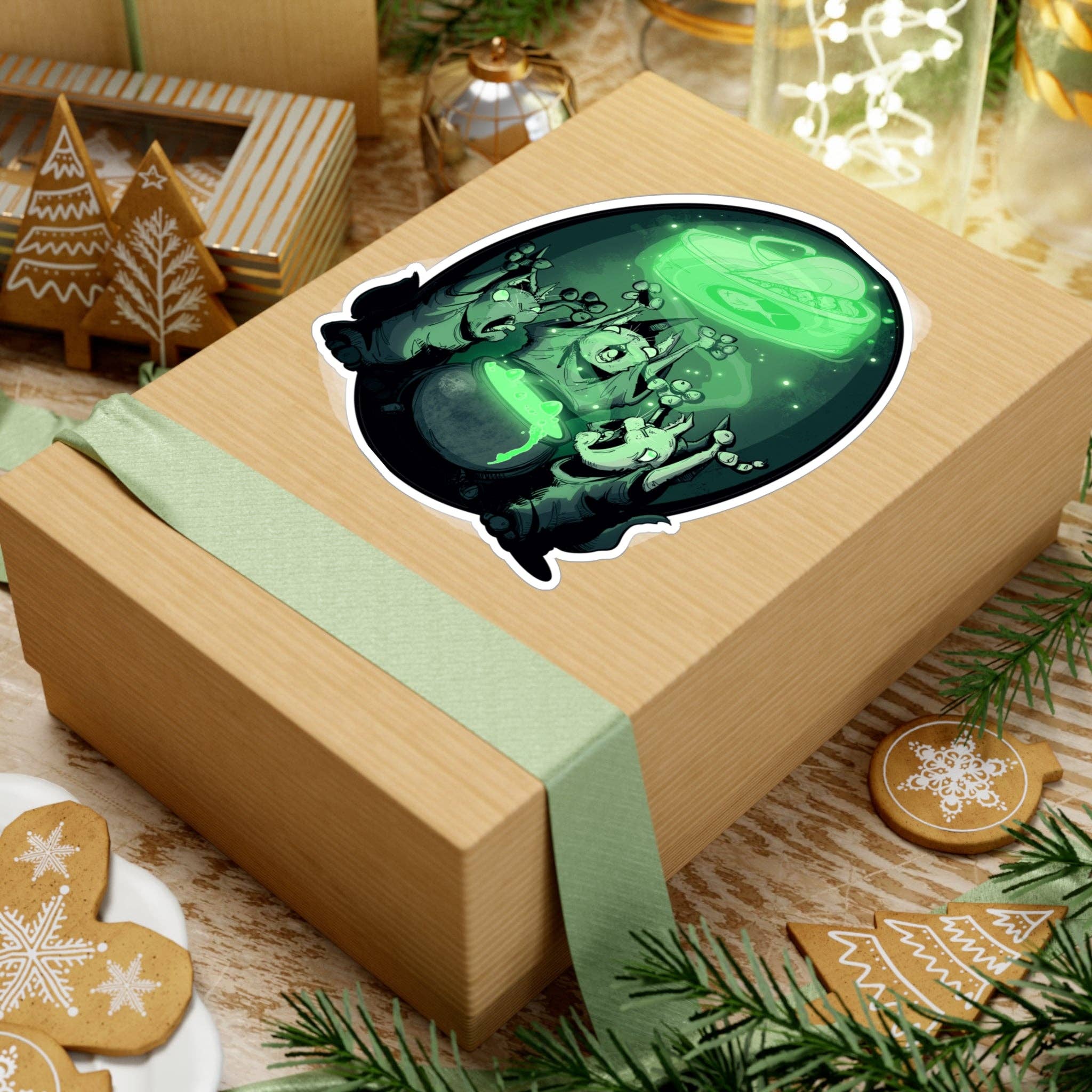 LVB Art - Vente Autocollant - Autocollant en vinyle découpé à la forme Cat Coven7