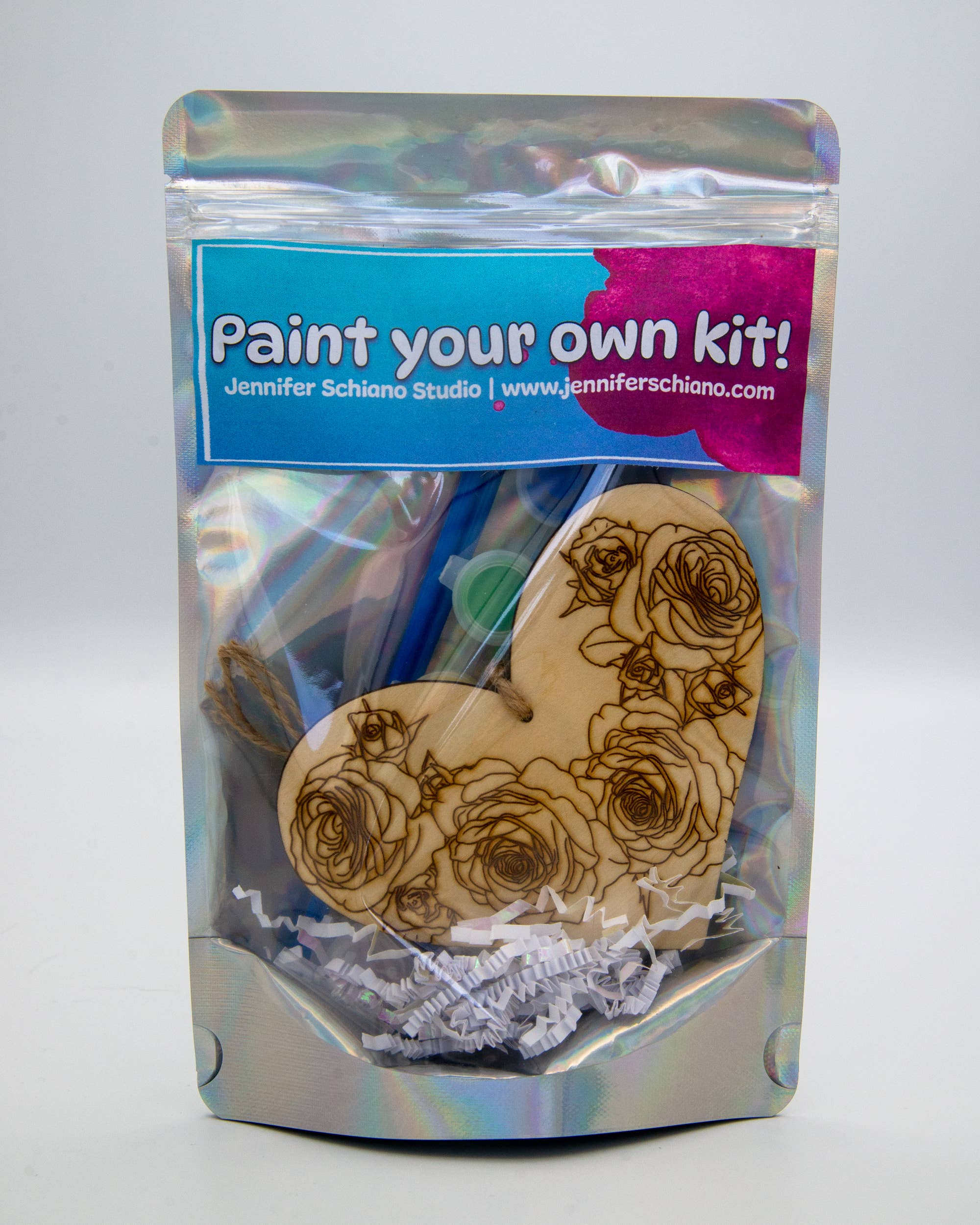 Jennifer Schiano Studio - Wholesale DIY Craft Kit - Paint Your Own Kit: Floral Heart Hangers6