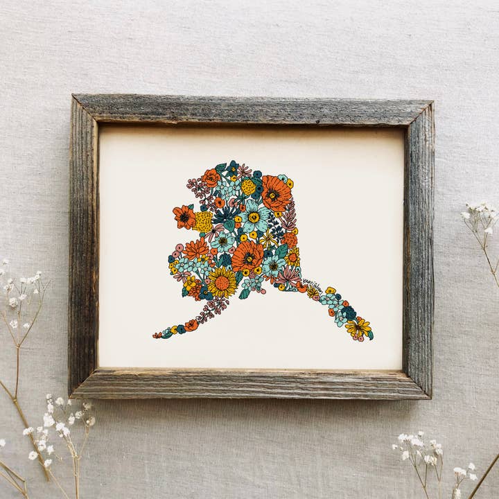 Alaska State Flowers Art Print for wholesale by Kaari & Co.