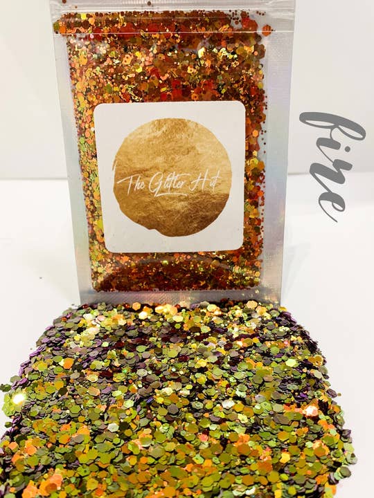 Chunky Mixed Glitter - Fire for wholesale by The Glitter Hut