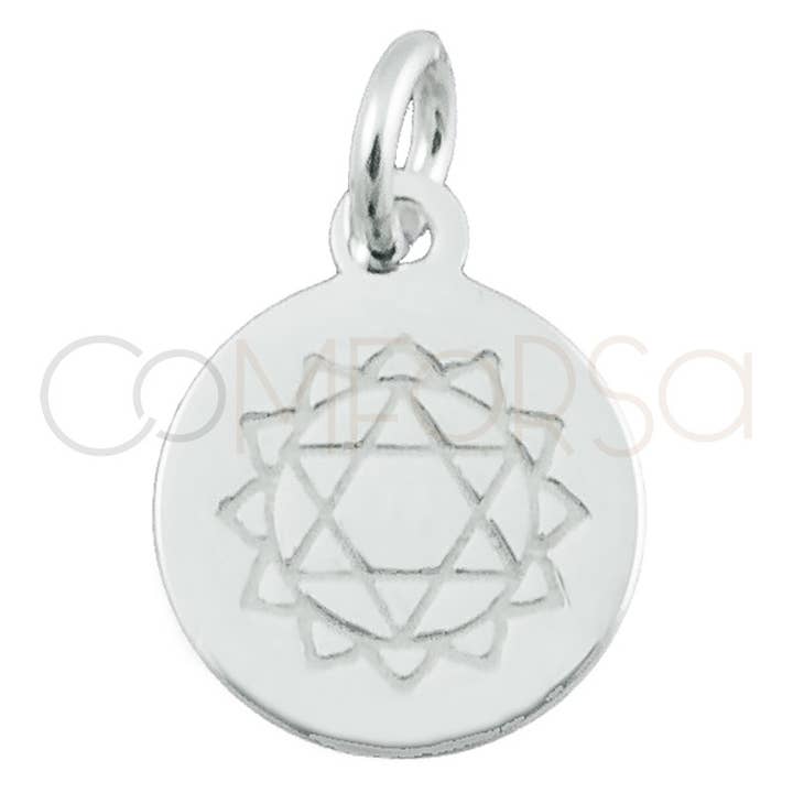 COM FORSA SL - Wholesale Individual Charm/Pendant - Sterling Silver 925 Gold-Plated "Anahata" Pendant 10 Mm1