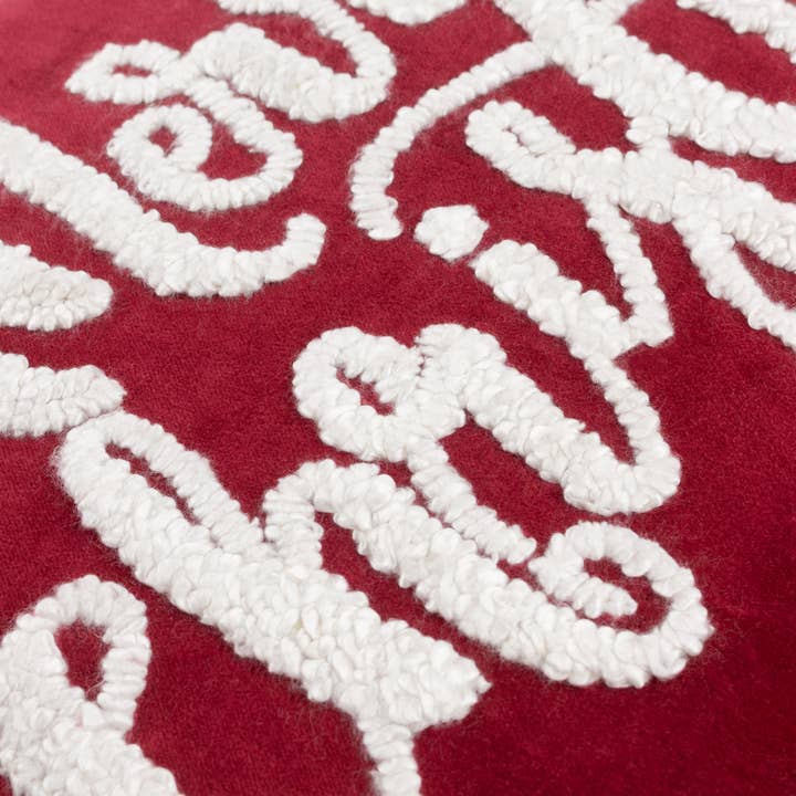 Winter Merry Christmas Applique Velvet Cushion Red for wholesale on Faire3