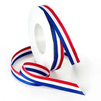 93609 GROSGRAIN 1.5" STRIPES Red/White/Blue for wholesale by Morex Ribbon