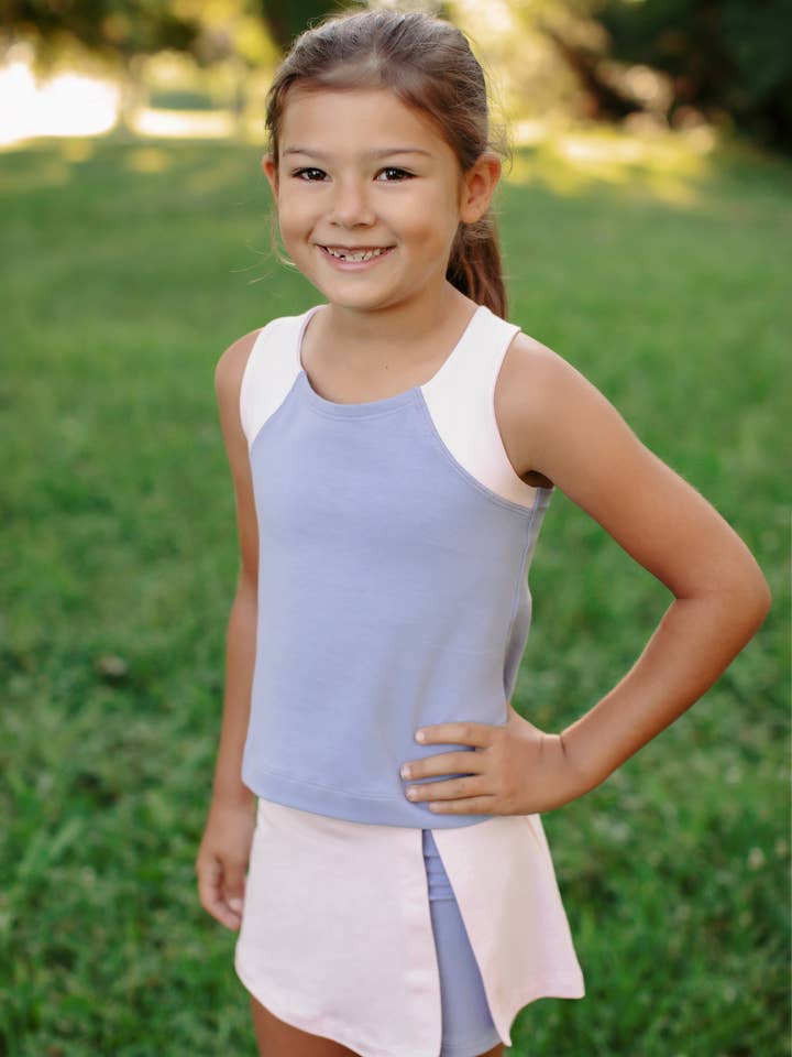 Lemon Loves Lime Boutique - Wholesale Tank Top - Kids - GIRL-Cross Back Tank-Violet